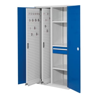 Kappes Vertikalschrank RasterPlan Mod. 82 RAL 7035/5010 Doppelwandtür mit Ausstattung