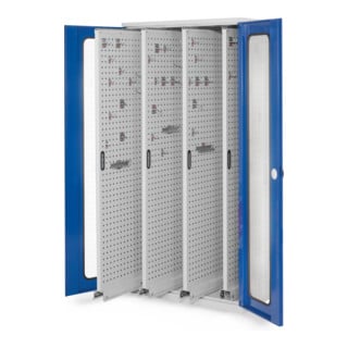Kappes Vertikalschrank RasterPlan Mod. 83 RAL 7035/5010 Sichtfenstertür mit Ausstattung