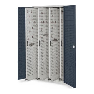 Kappes Vertikalschrank RasterPlan Mod. 83 RAL 7035/7016 Tür innen Lochplatten mit Ausstattung