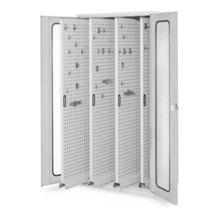 Kappes Vertikalschrank RasterPlan Mod. 83 RAL 7035 Sichtfenstertür mit Ausstattung