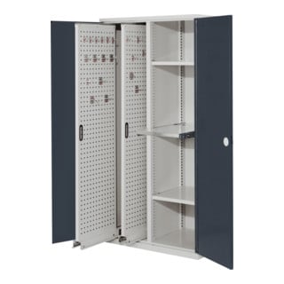 Kappes Vertikalschrank RasterPlan Mod. 84 RAL 7035/7016 Doppelwandtür mit Ausstattung