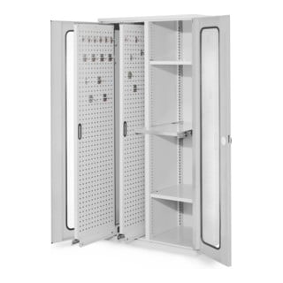 Kappes Vertikalschrank RasterPlan Mod. 84 RAL 7035 Sichtfenstertür mit Ausstattung