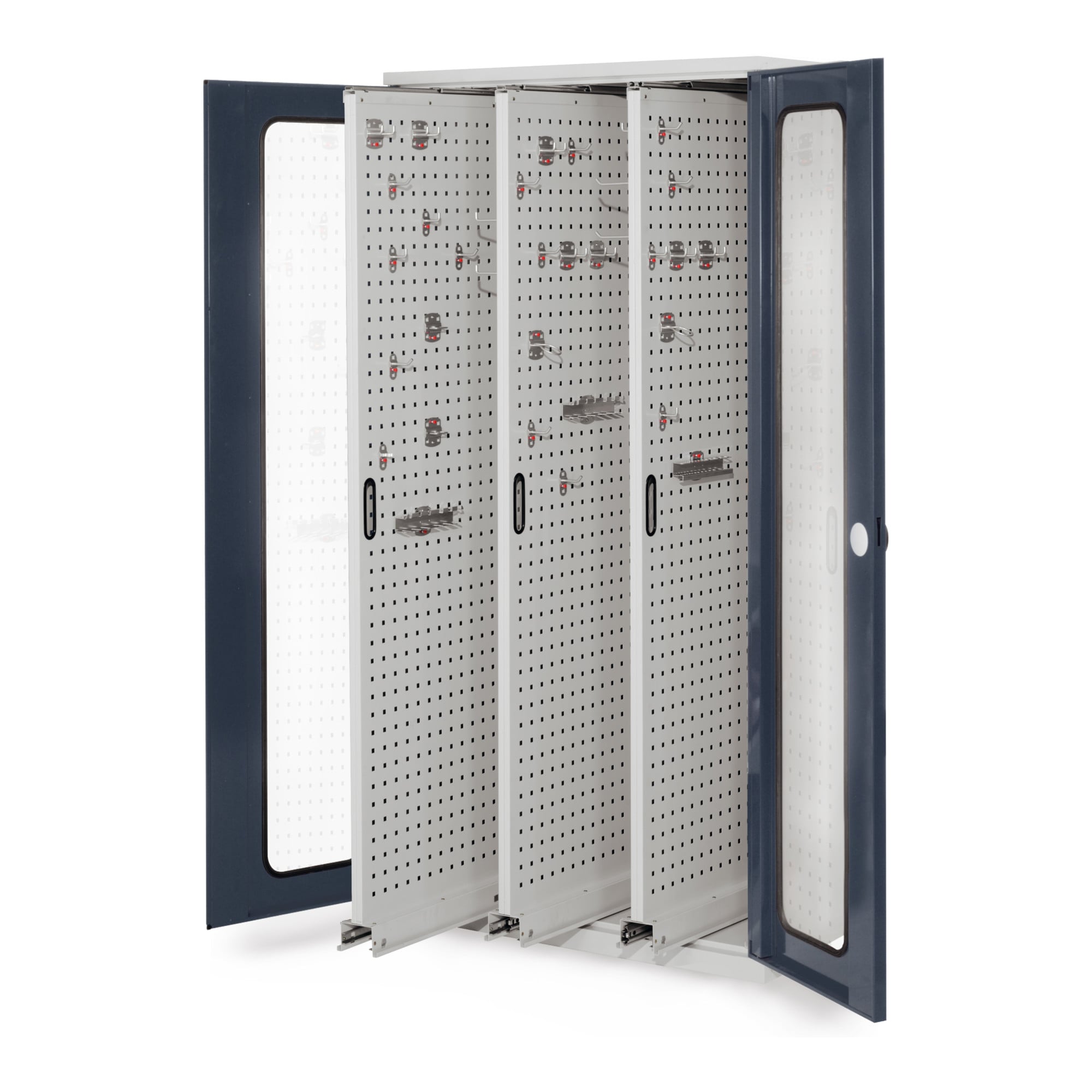 Kappes Vertikalschrank RasterPlan Mod. 85 RAL 7035/7016 Sichtfenstertür mit Ausstattung