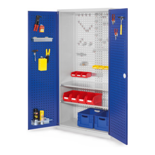 Kappes Werkzeugschrank RasterPlan Mod. 5 T500 mm RAL 7035/5010 Türen innen Lochplatten