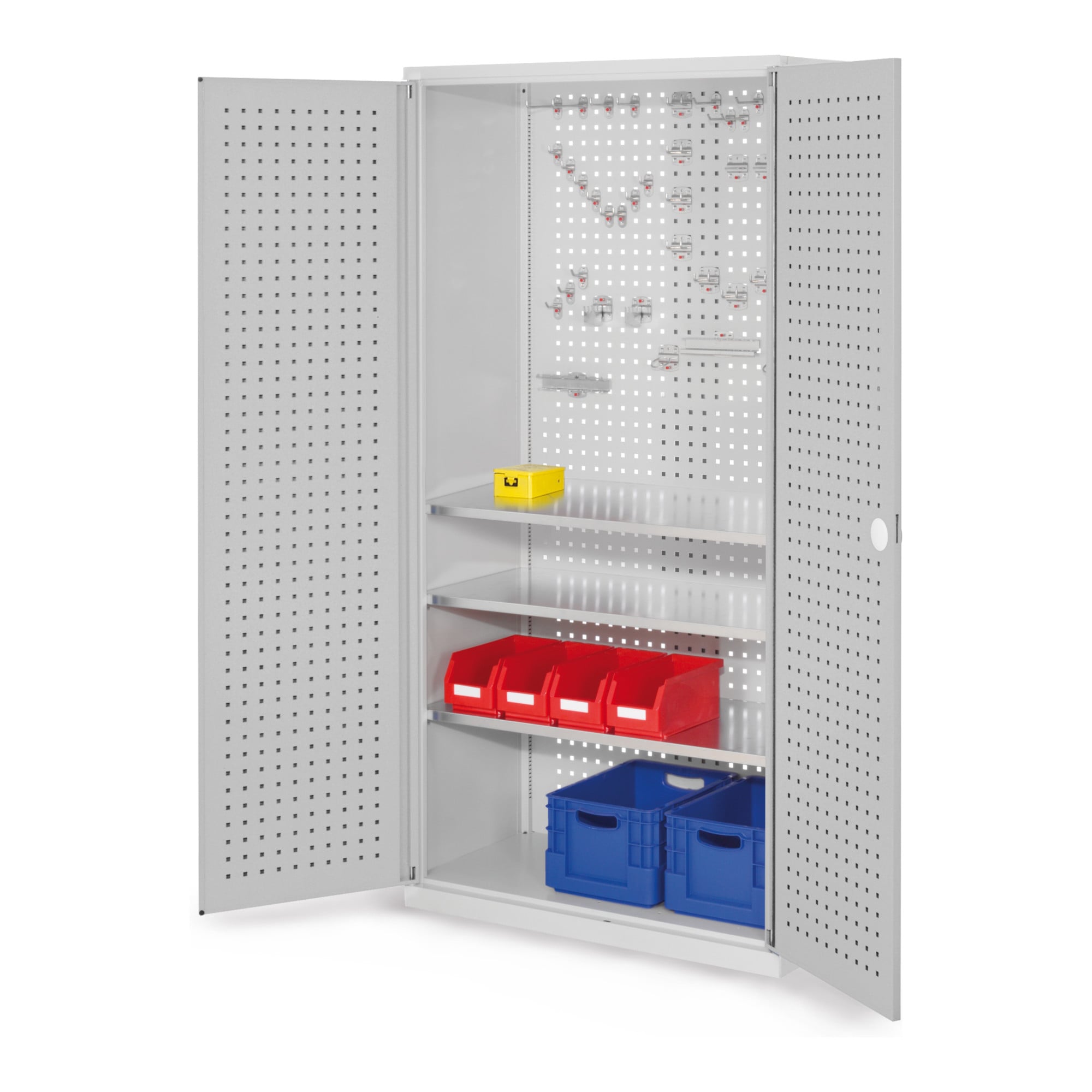 Kappes Werkzeugschrank RasterPlan Mod. 6 T500 mm RAL 7035 Türen innen Lochplatten
