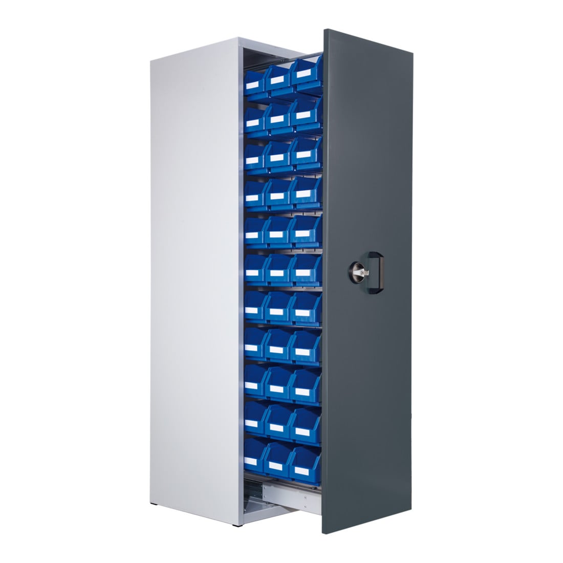 Kappes Zugwagenschrank RasterPlan Mod. 3 7035/7016 1 Auszug bestückt