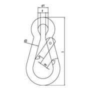 Karabinerhaken DIN 5299,Form C L.100mm Drahtstärke 10mm Trgf. 350kg ZN-4