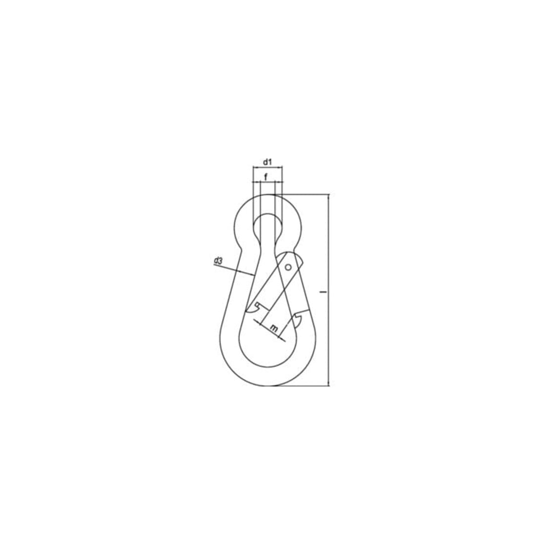 Karabinerhaken DIN 5299,Form C L.140mm Drahtstärke 12mm Trgf. 510kg ZN