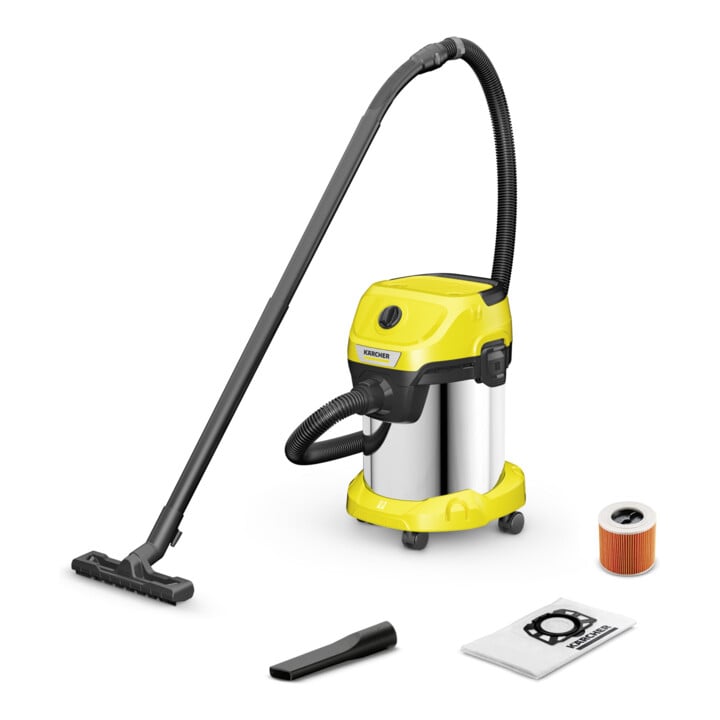 Set Kärcher Aspirateur eau et poussière WD 3 S V-17/4/20 + Set de pinceaux d’aspiration 2.863-221.0