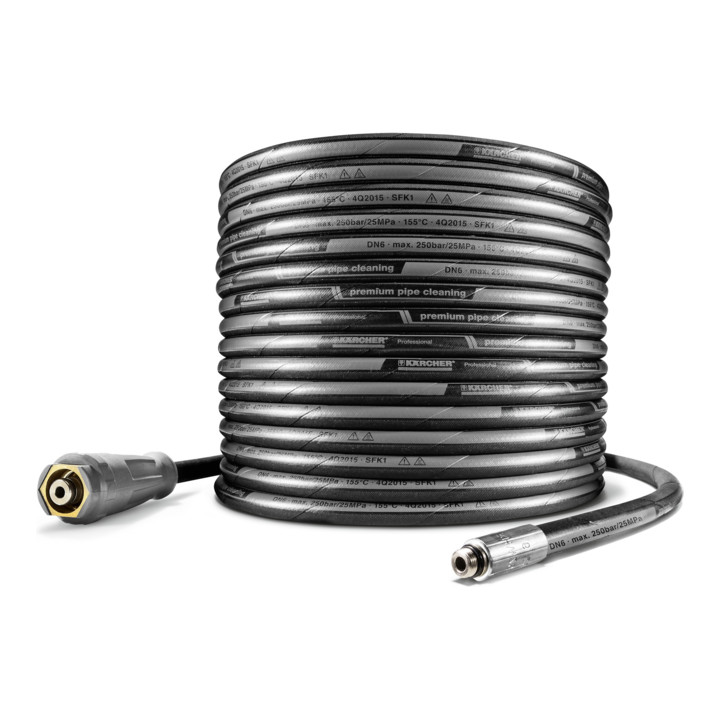 Kärcher Ensemble tuyau de nettoyage de canalisation, NW 6, 20 m, 250 bar + fraise à débris D 21 / 040
