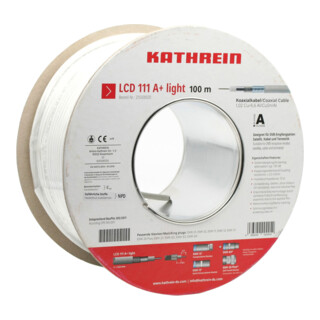 Kathrein Câble coaxial LCD111A+lig 6,8 mm 135 dB blanc 100 m Eca