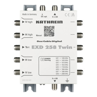 Kathrein Einkabel-Multischalter DG 5-862+950-2150 MHz EXD 258 Twin