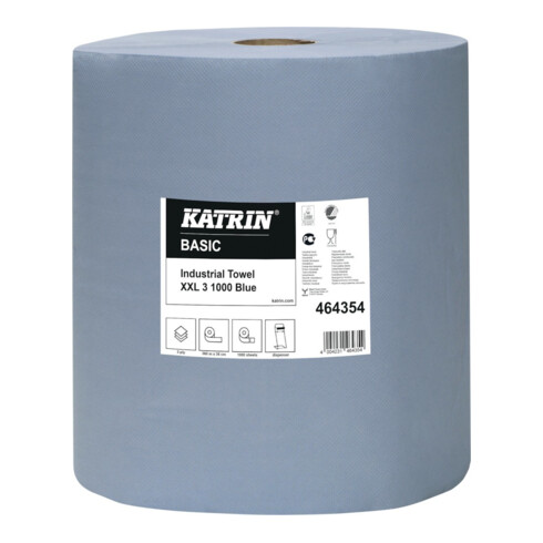 KATRIN Papier essuie-tout 3 plis bleu 1000 feuilles, 38x36 cm
