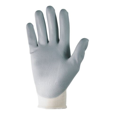 KCL Handschuhe Camapur Comfort nahtloses Trikot mit PU-Beschichtung weiß/grau