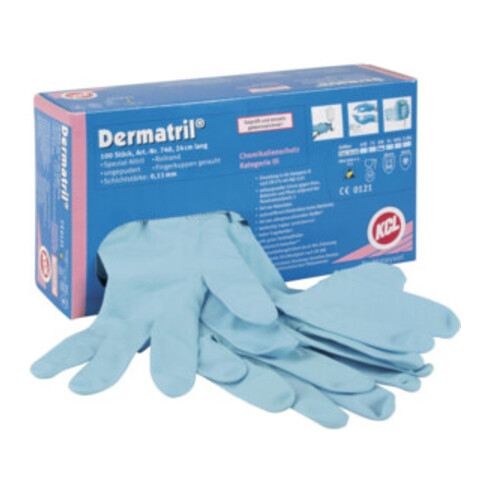 KCL Nitril-Einmalhandschuhe Dermatril 740 blau 100 Stück pro Box