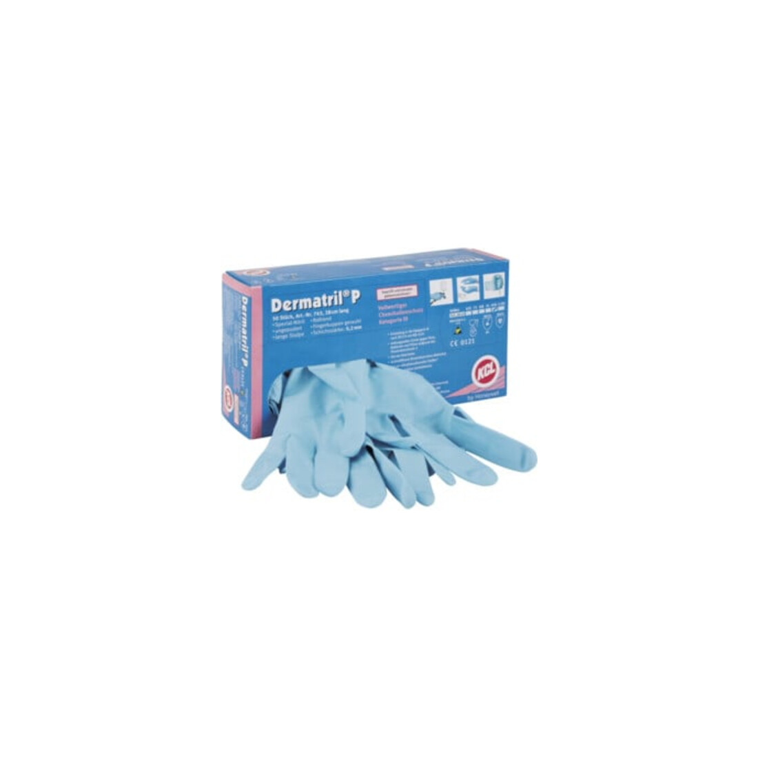Gants jetables Honeywell Dermatril P 743 bleu nitrile
