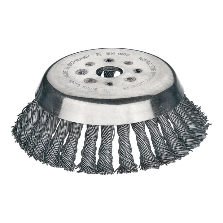 Kegelbürste D.180mm Drahtstärke 0,5mm STA 14mm Bohr.20mm 8000min-¹ LESSMANN
