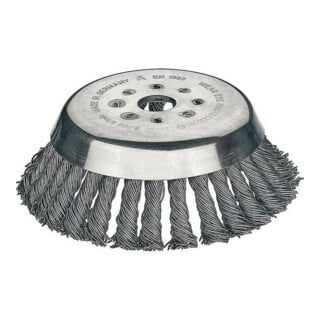 Kegelbürste D.180mm Drahtstärke 0,5mm STA 14mm Bohr.25,4mm 8000min-¹ LESSMANN
