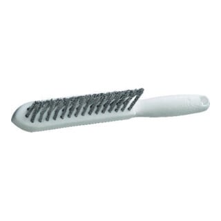 Kehlnahtbürste L.290mm 0,35mm VA-Stahldraht gewellt 3-reihig LESSMANN