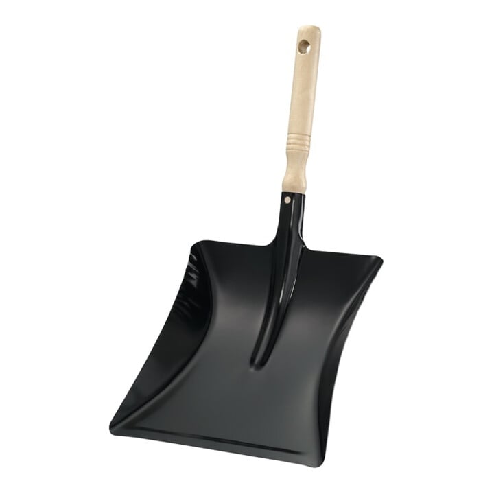 Kehrschaufel m.Holzgriff MET schwarz lack.Blatt-L.220xBlatt-B.230mm