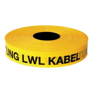 KELMAPLAST Bande de signalisation de tranchée 250 m Attention câble LWL jaune