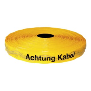 KELMAPLAST Ortungsband m. 2 Edelstahldrähten Achtung Kabel gelb Breite 40mm