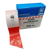 KELMAPLAST Ruban de signalisation 100 m rouleau rouge/blanc à blocs, min. 80 % regranulé Blauer Engel