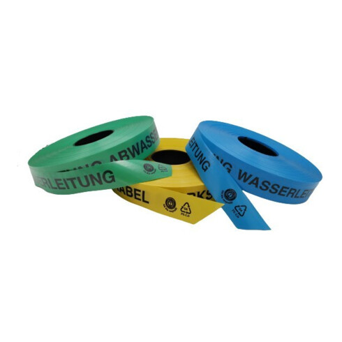 KELMAPLAST Ruban de signalisation de tranchée 250 m Attention canalisation d'eau, min. 80% regranulé Bleu