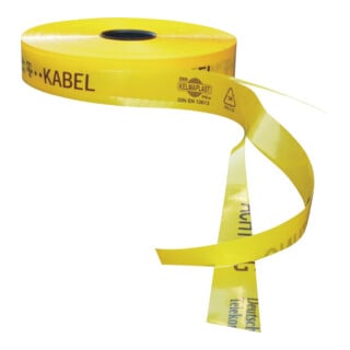 KELMAPLAST Ruban de signalisation de tranchée 250 m câble T points de rupture jaune
