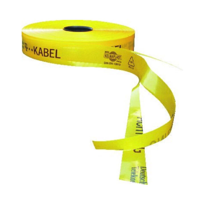 KELMAPLAST Ruban de signalisation de tranchée 250 m câble T points de rupture jaune