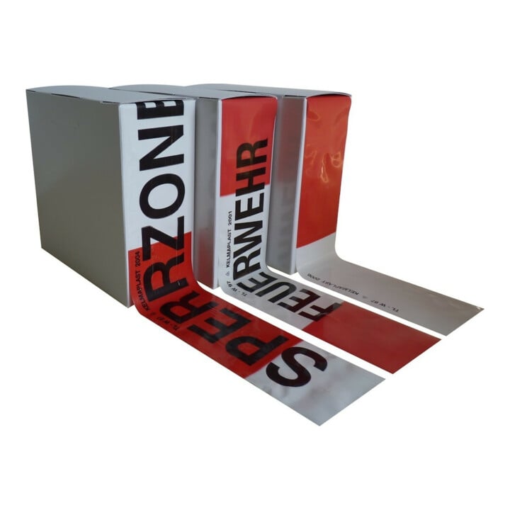 KELMAPLAST Ruban de signalisation rouge/blanc 250 m rouleau, n°11-TL