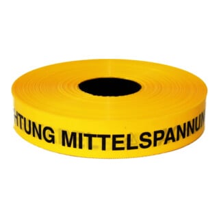 KELMAPLAST Trassen-Warnband 250 m Acht. Mittelspannungskabe gelb