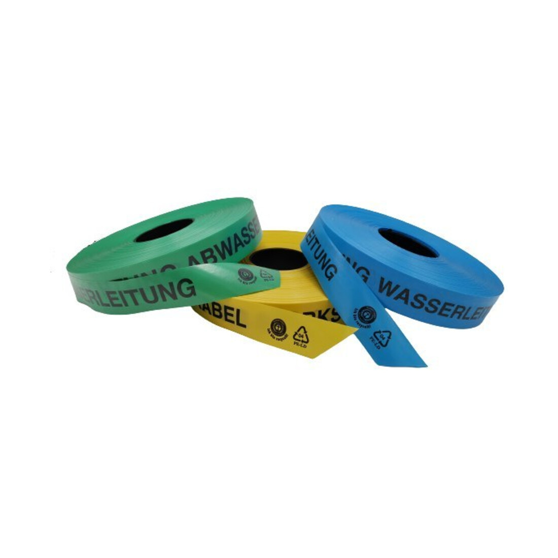 KELMAPLAST Trassen-Warnband 250 m Achtung Wasserleitung aus mind. 80% Regranulat Blauer