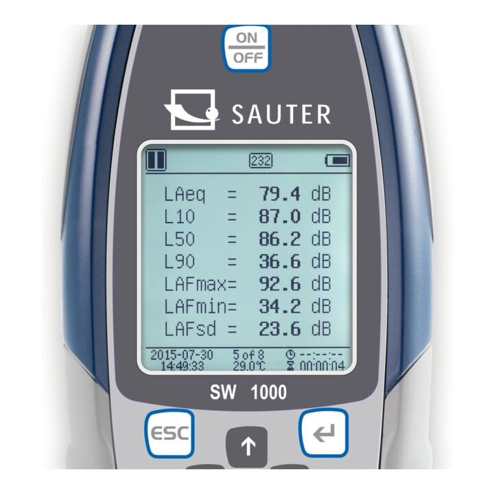 Kern Schallpegelmesser SW 1000, Klasse I, Messbereich 20-134 dB, Ablesbarkeit 0,1 dB