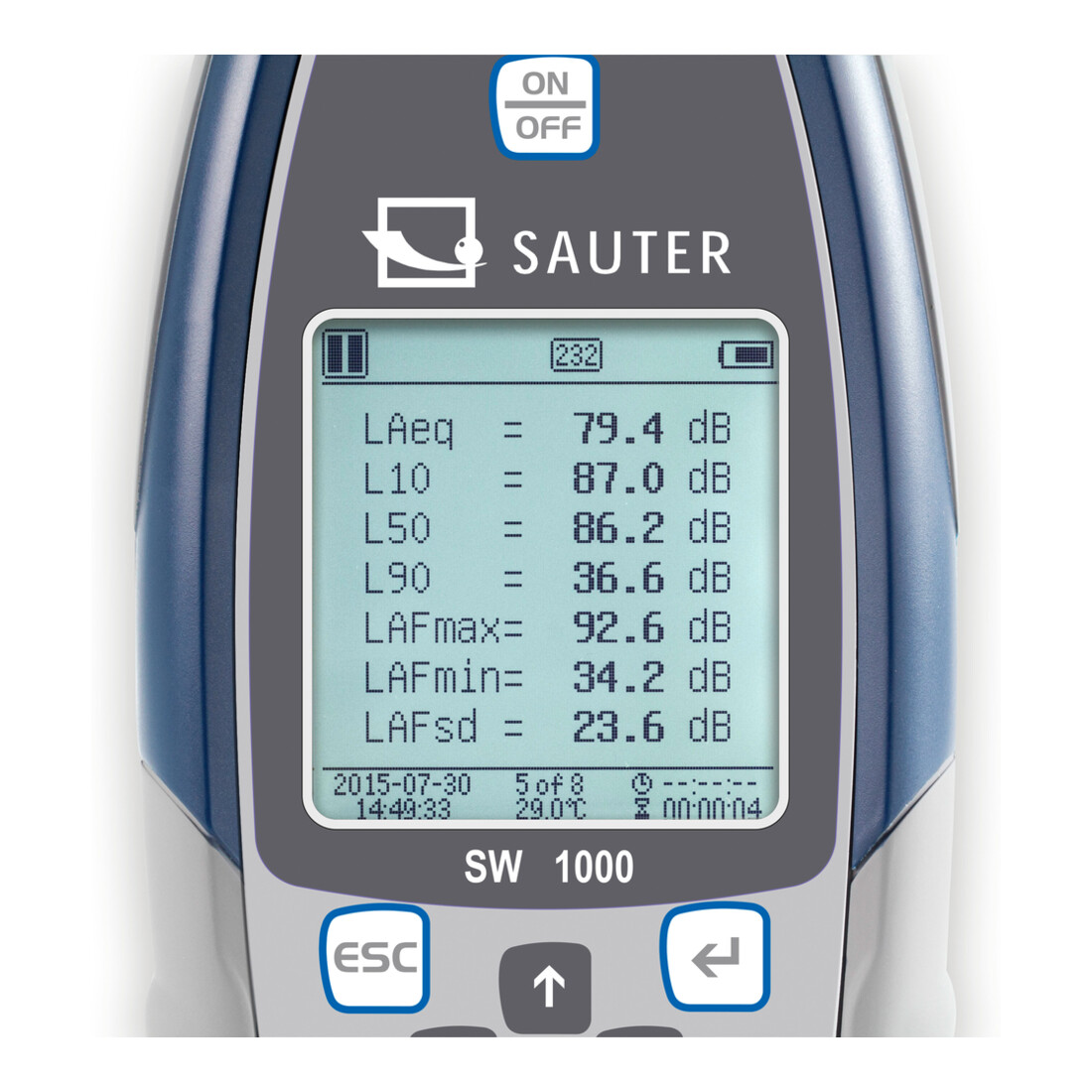 Kern Schallpegelmesser SW 1000, Klasse I, Messbereich 20-134 dB, Ablesbarkeit 0,1 dB