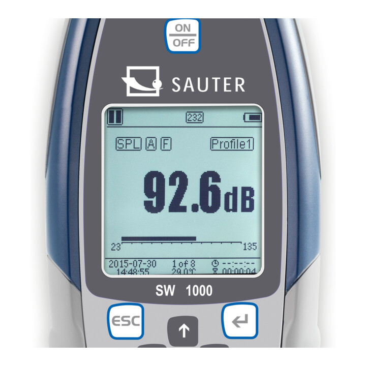 Kern Schallpegelmesser SW 1000, Klasse I, Messbereich 20-134 dB, Ablesbarkeit 0,1 dB