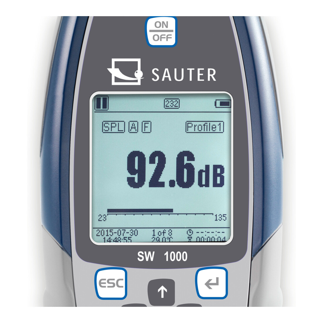 Kern Schallpegelmesser SW 1000, Klasse I, Messbereich 20-134 dB, Ablesbarkeit 0,1 dB