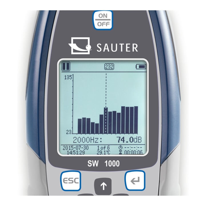 Kern Schallpegelmesser SW 1000, Klasse I, Messbereich 20-134 dB, Ablesbarkeit 0,1 dB