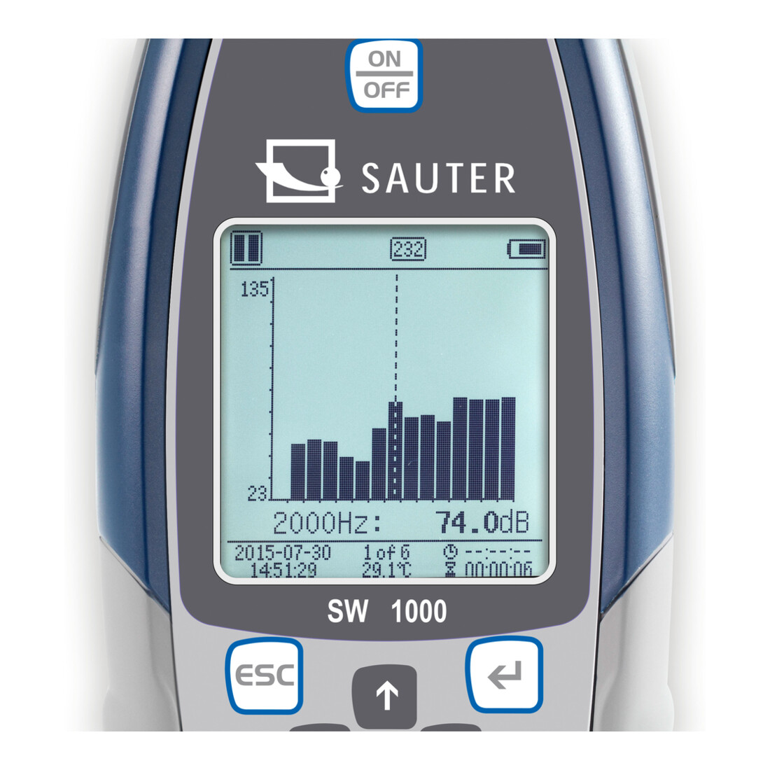Kern Schallpegelmesser SW 1000, Klasse I, Messbereich 20-134 dB, Ablesbarkeit 0,1 dB