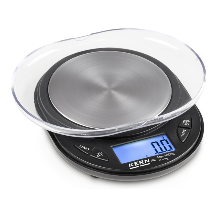 Kern Taschenwaage TGC 1K-3S05, Wägebereich 1000 g, Ablesbarkeit 1 g
