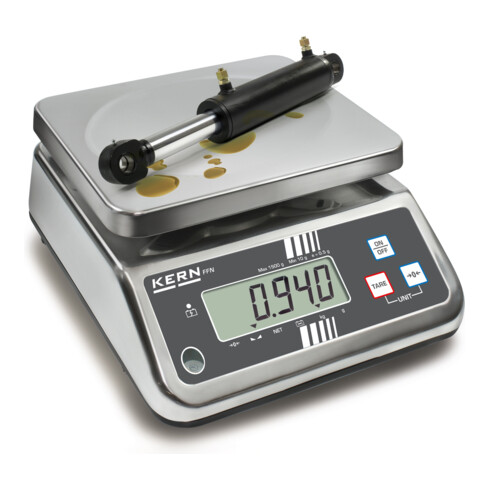 Kern Tischwaage FFN 15K2IPN+C kalibriert, Wägebereich 15 kg, Ablesbarkeit 2 g