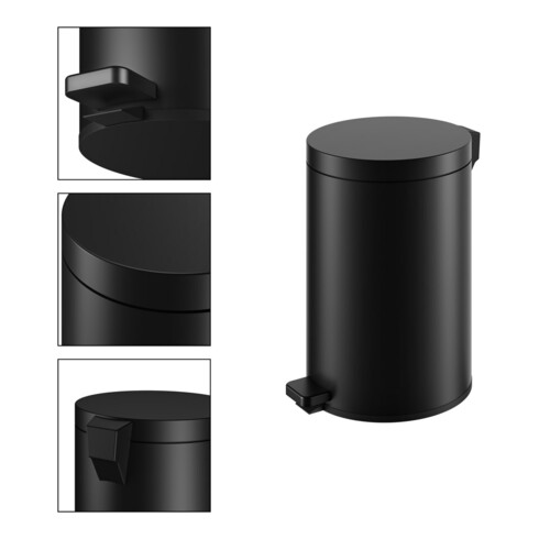 Keuco Abfallbehälter Standmodell, 5 l, schwarz matt