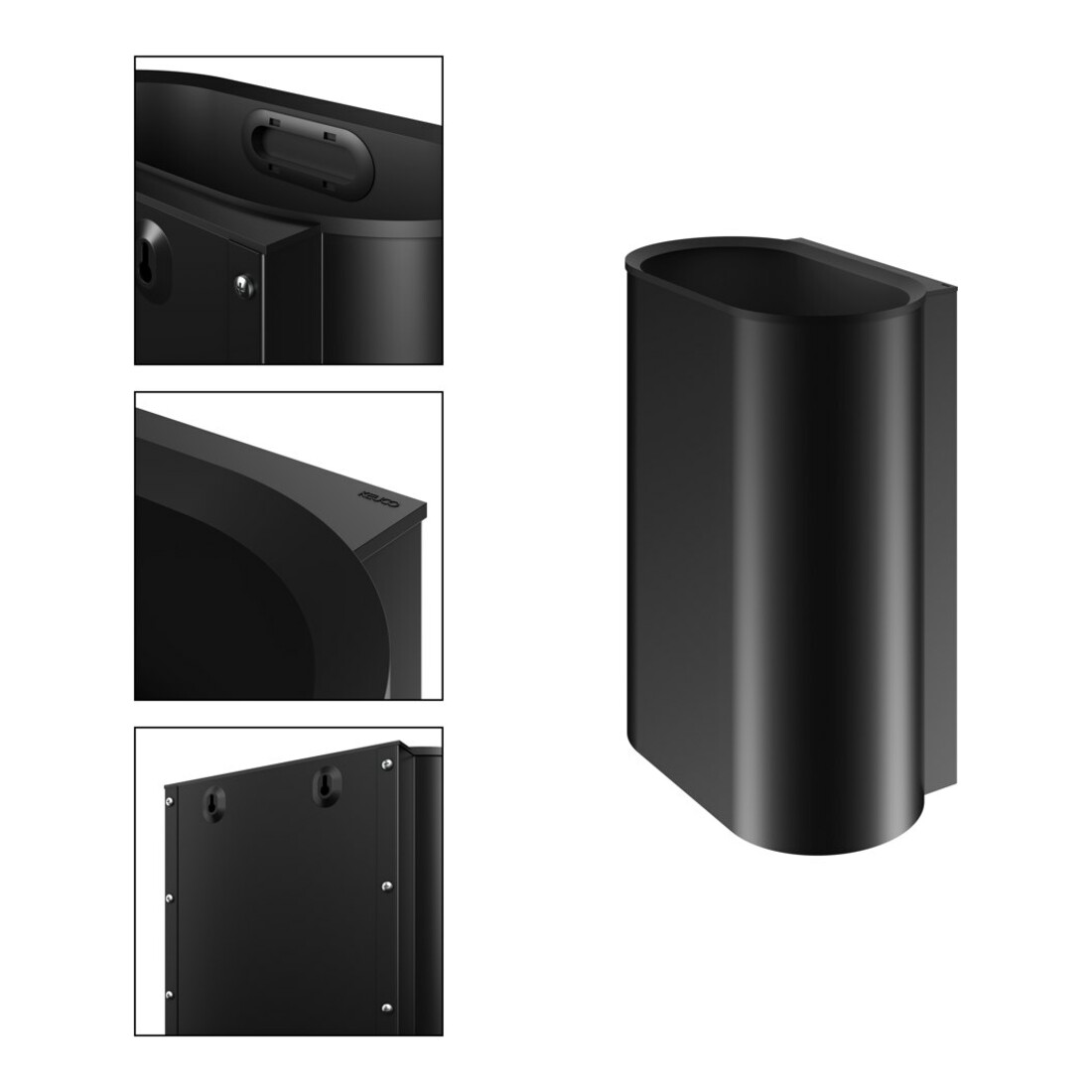 Keuco Abfallsammler Plan modèle mural, 30 l, noir mat