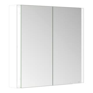 Keuco Armoire à miroir 2 portes Somaris 80x71x12,7 cm, blanc mat, en applique, miroir H-L