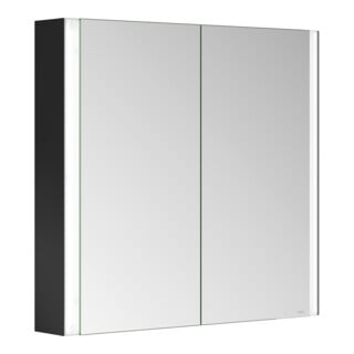 Keuco Armoire à miroir 2 portes Somaris 80x71x12,7 cm, noir mat, pose murale