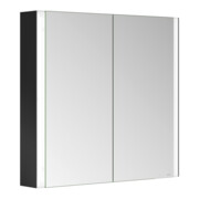 Keuco Armoire à miroir 2 portes Somaris 80x71x12,7 cm, noir mat, pose murale-2