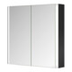 Keuco Armoire à miroir 2 portes Somaris 80x71x12,7 cm, noir mat, pose murale-5