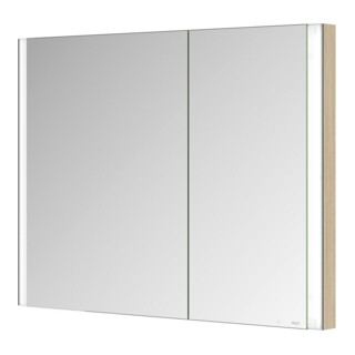 Keuco Armoire de toilette 2 portes Somaris 100x71x11,5 cm, décor œuf, BL, asym.