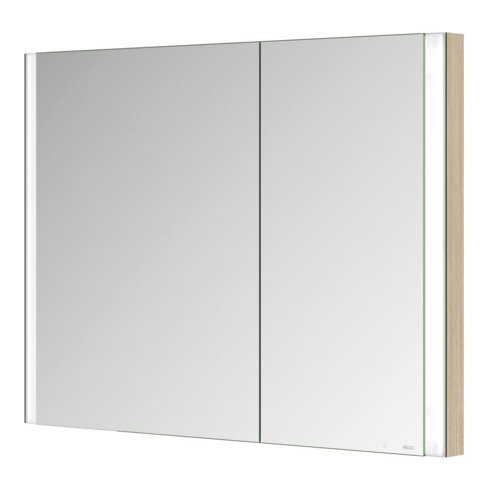 Keuco Armoire de toilette 2 portes Somaris 100x71x11,5 cm, décor œuf, BL, asym.