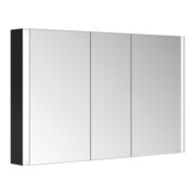 Keuco Armoire de toilette 3 portes Somaris 120x71x12,7 cm, WV, miroir chauffant, noir mat